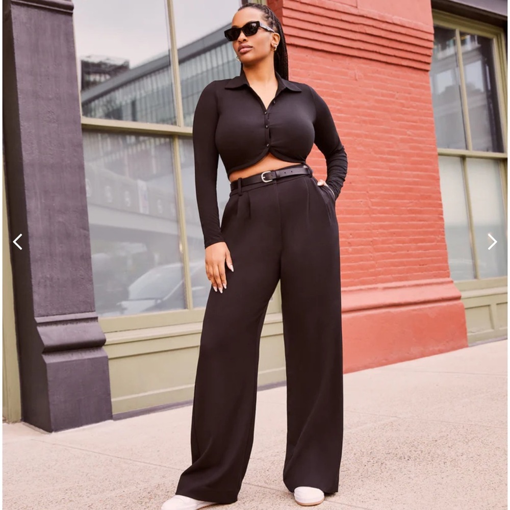 FAVORITE DAUGTHTER • The favorite pant black - size 12 pleated wide leg